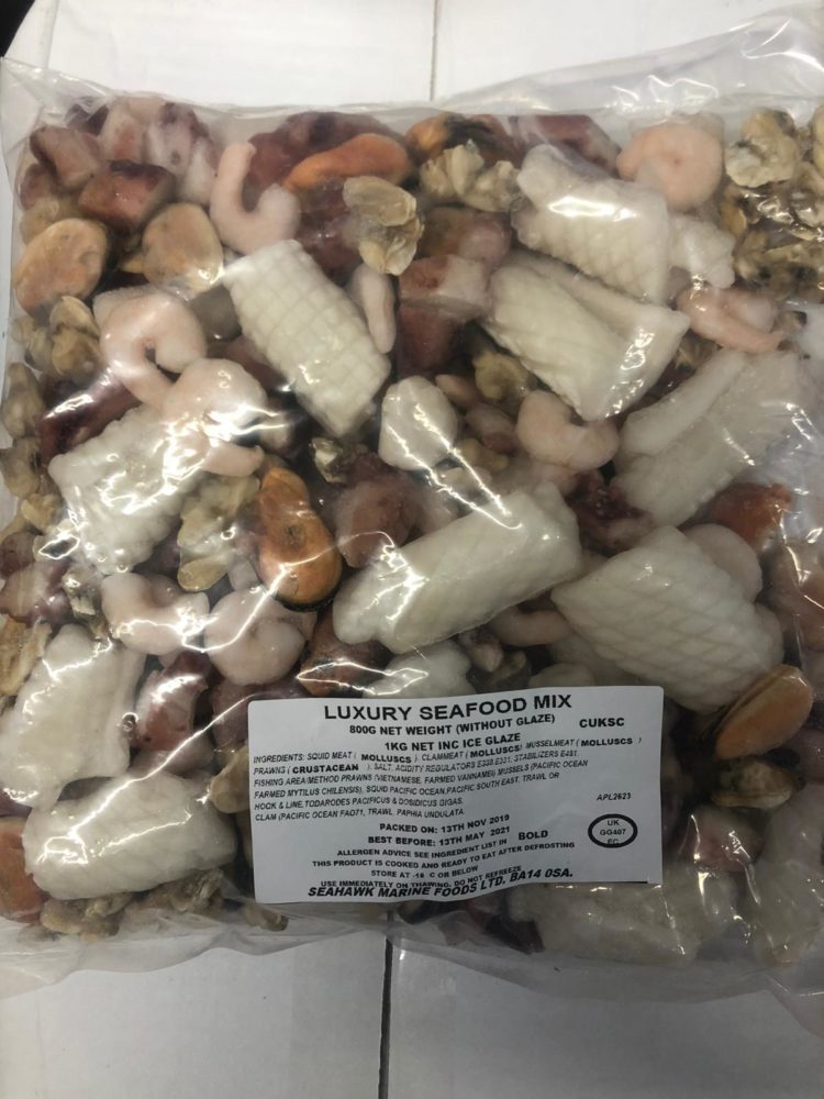 Frozen Luxury Seafood Mix 1kg bag Fish Delivery London